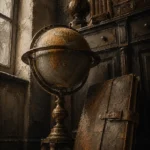 Collector Portrait Weathered Globe Brown Study Wall Art