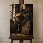 Premium Wall Art Dikey Html Edition – NM3-BRN-AN-V-004 displayed on a studio easel