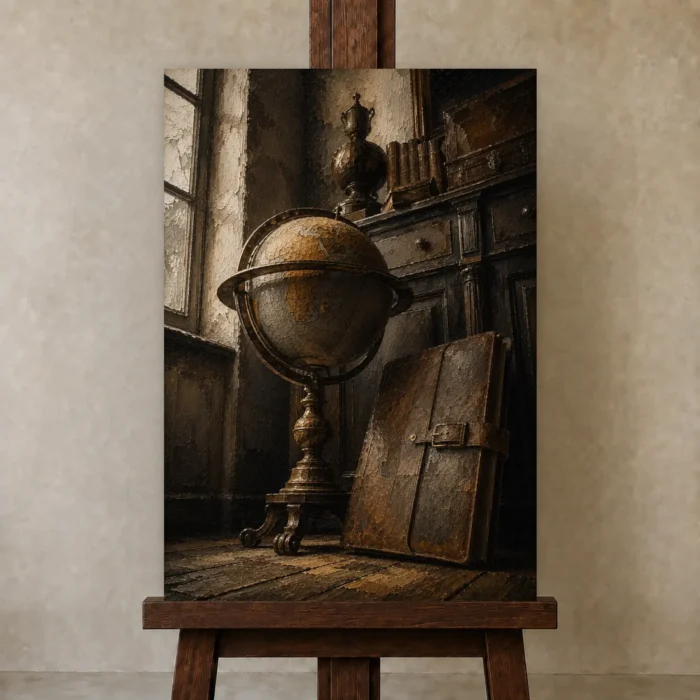 Premium Wall Art Dikey Html Edition – NM3-BRN-AN-V-004 displayed on a studio easel