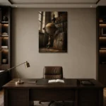 Premium Wall Art Dikey Html Edition – NM3-BRN-AN-V-004 displayed in a contemporary gallery-inspired room