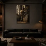 Premium Wall Art Dikey Html Edition – NM3-BRN-AN-V-004 shown in a warm modern interior