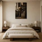Premium Wall Art Dikey Html Edition – NM3-BRN-AN-V-004 showcased in an elegant minimalist interior