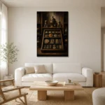 Premium Wall Art Dikey Html Edition – NM3-BRN-AN-V-005 styled in a refined neutral interior