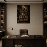 Premium Wall Art Dikey Html Edition – NM3-BRN-AN-V-005 displayed in a contemporary gallery-inspired room