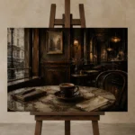 Premium Wall Art Yatay Html Edition – NM3-BRN-EP-H-001 displayed on a studio easel