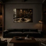 Premium Wall Art Yatay Html Edition – NM3-BRN-EP-H-001 shown in a warm modern interior