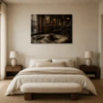Premium Wall Art Yatay Html Edition – NM3-BRN-EP-H-001 showcased in an elegant minimalist interior