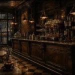 Espresso Salon Vintage Coffee Machine Brown Dining Room Wall Art