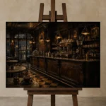 Premium Wall Art Yatay Html Edition – NM3-BRN-EP-H-002 displayed on a studio easel