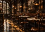 Espresso Interlude Row Of Café Chairs Brown Breakfast Nook Wall Art