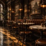 Espresso Interlude Row Of Café Chairs Brown Breakfast Nook Wall Art