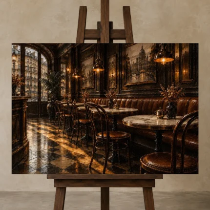 Premium Wall Art Yatay Html Edition – NM3-BRN-EP-H-004 displayed on a studio easel