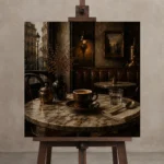 Premium Wall Art Kare Html Edition – NM3-BRN-EP-S-001 displayed on a studio easel