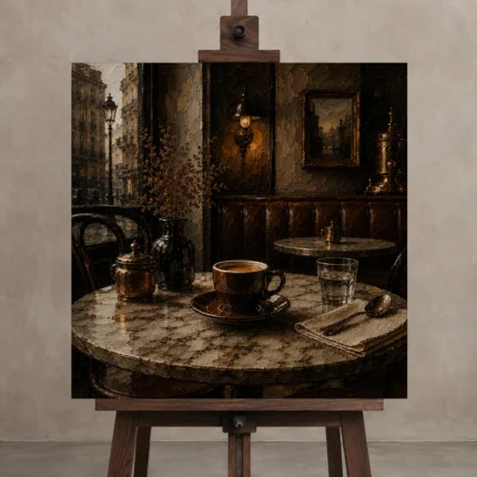 Premium Wall Art Kare Html Edition – NM3-BRN-EP-S-001 displayed on a studio easel
