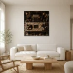 Premium Wall Art Kare Html Edition – NM3-BRN-EP-S-002 styled in a refined neutral interior
