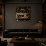 Premium Wall Art Kare Html Edition – NM3-BRN-EP-S-002 shown in a warm modern interior