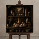 Premium Wall Art Kare Html Edition – NM3-BRN-EP-S-003 displayed on a studio easel