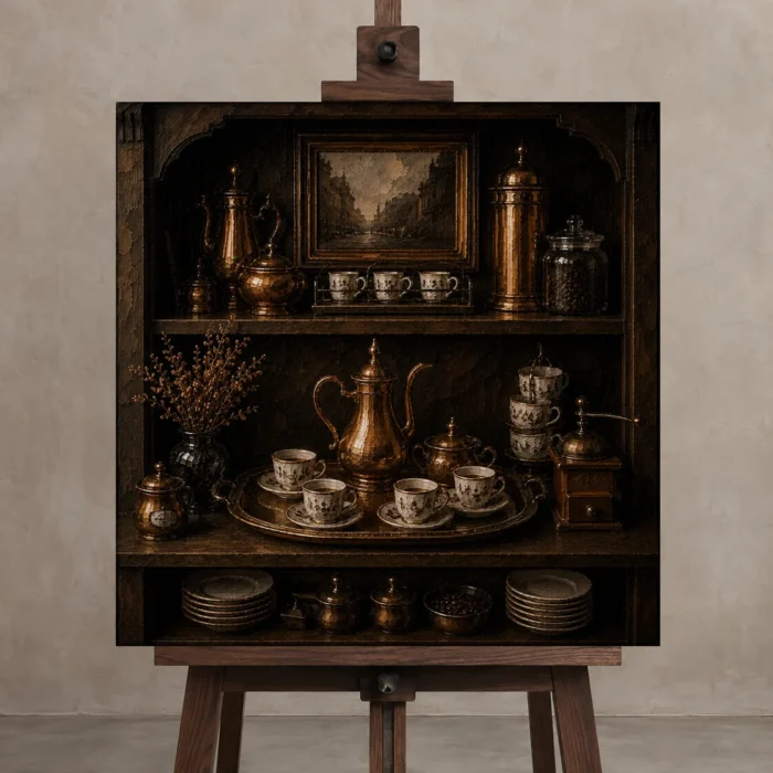 Premium Wall Art Kare Html Edition – NM3-BRN-EP-S-003 displayed on a studio easel