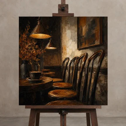 Premium Wall Art Kare Html Edition – NM3-BRN-EP-S-004 displayed on a studio easel
