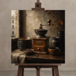Premium Wall Art Kare Html Edition – NM3-BRN-EP-S-005 displayed on a studio easel