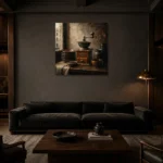 Premium Wall Art Kare Html Edition – NM3-BRN-EP-S-005 shown in a warm modern interior