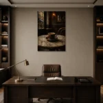 Premium Wall Art Dikey Html Edition – NM3-BRN-EP-V-001 displayed in a contemporary gallery-inspired room