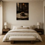 Premium Wall Art Dikey Html Edition – NM3-BRN-EP-V-001 showcased in an elegant minimalist interior