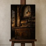 Premium Wall Art Dikey Html Edition – NM3-BRN-EP-V-002 displayed on a studio easel