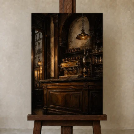Premium Wall Art Dikey Html Edition – NM3-BRN-EP-V-002 displayed on a studio easel