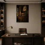 Premium Wall Art Dikey Html Edition – NM3-BRN-EP-V-002 displayed in a contemporary gallery-inspired room