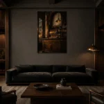 Premium Wall Art Dikey Html Edition – NM3-BRN-EP-V-002 shown in a warm modern interior