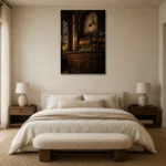 Premium Wall Art Dikey Html Edition – NM3-BRN-EP-V-002 showcased in an elegant minimalist interior