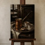 Premium Wall Art Dikey Html Edition – NM3-BRN-EP-V-003 displayed on a studio easel