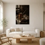 Premium Wall Art Dikey Html Edition – NM3-BRN-EP-V-003 styled in a refined neutral interior