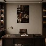 Premium Wall Art Dikey Html Edition – NM3-BRN-EP-V-003 displayed in a contemporary gallery-inspired room