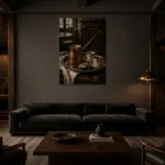 Premium Wall Art Dikey Html Edition – NM3-BRN-EP-V-003 shown in a warm modern interior