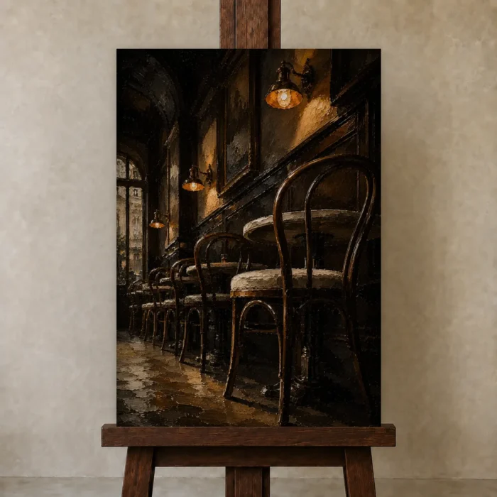 Premium Wall Art Dikey Html Edition – NM3-BRN-EP-V-004 displayed on a studio easel