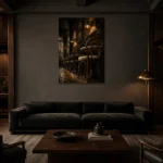 Premium Wall Art Dikey Html Edition – NM3-BRN-EP-V-004 shown in a warm modern interior
