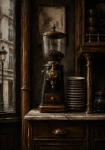 Espresso Ascent Coffee Grinder Brown Kitchen Wall Art