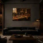 Premium Wall Art Yatay Html Edition – NM3-BRN-LC-H-002 shown in a warm modern interior