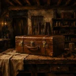 Leather Chronicle Structured Travel Case With Brass Clasps Brown Study Wall Art
