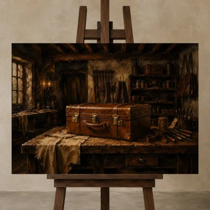 Premium Wall Art Yatay Html Edition – NM3-BRN-LC-H-003 displayed on a studio easel