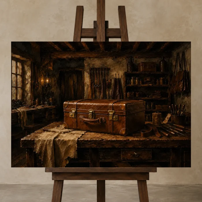 Premium Wall Art Yatay Html Edition – NM3-BRN-LC-H-003 displayed on a studio easel