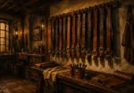 Leather Interlude Row Of Finished Belts Brown Den Wall Art