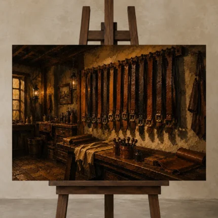 Premium Wall Art Yatay Html Edition – NM3-BRN-LC-H-004 displayed on a studio easel