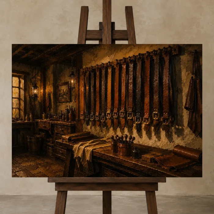 Premium Wall Art Yatay Html Edition – NM3-BRN-LC-H-004 displayed on a studio easel