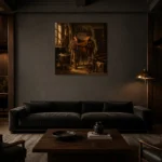 Premium Wall Art Kare Html Edition – NM3-BRN-LC-S-001 shown in a warm modern interior