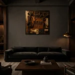 Premium Wall Art Kare Html Edition – NM3-BRN-LC-S-002 shown in a warm modern interior