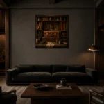 Premium Wall Art Kare Html Edition – NM3-BRN-LC-S-003 shown in a warm modern interior
