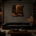 Premium Wall Art Kare Html Edition – NM3-BRN-LC-S-004 shown in a warm modern interior